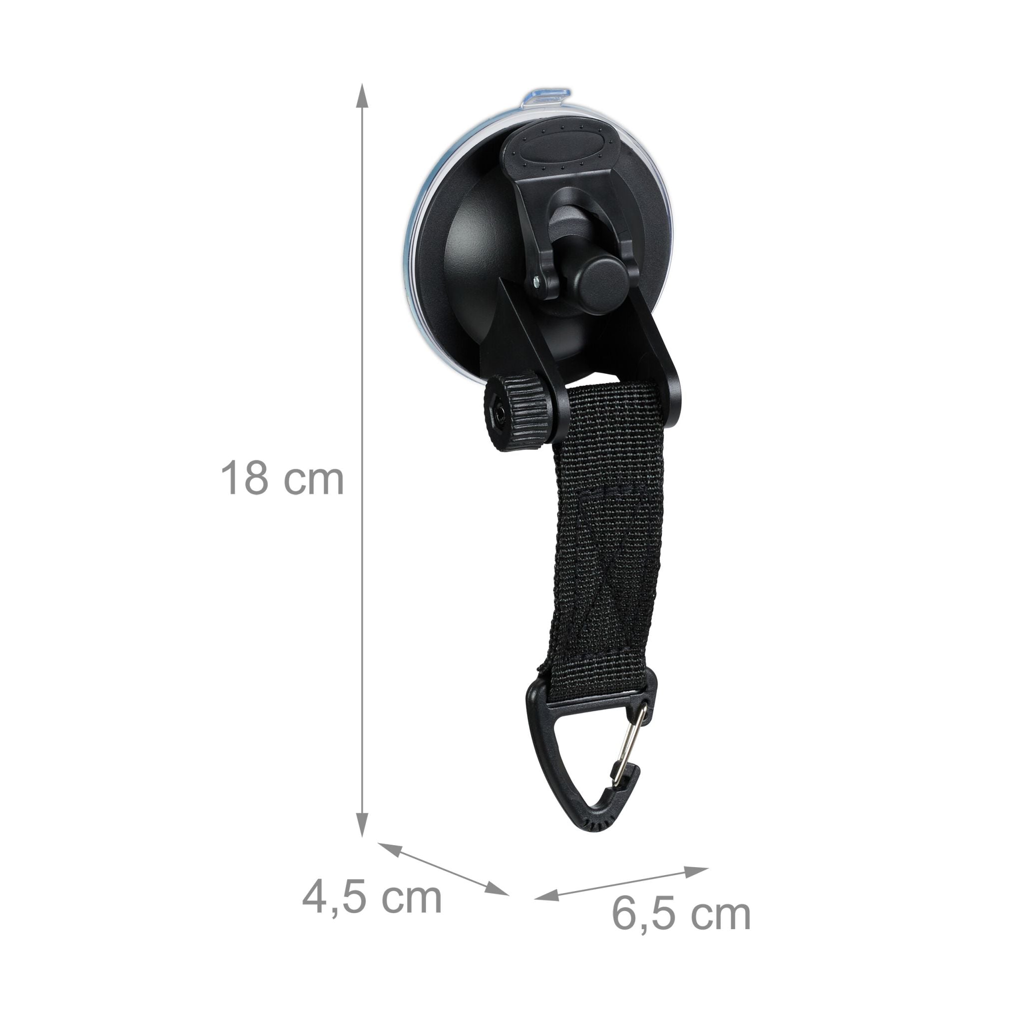 Saugnapf Haken 6er-Set Schwarz-Transparent