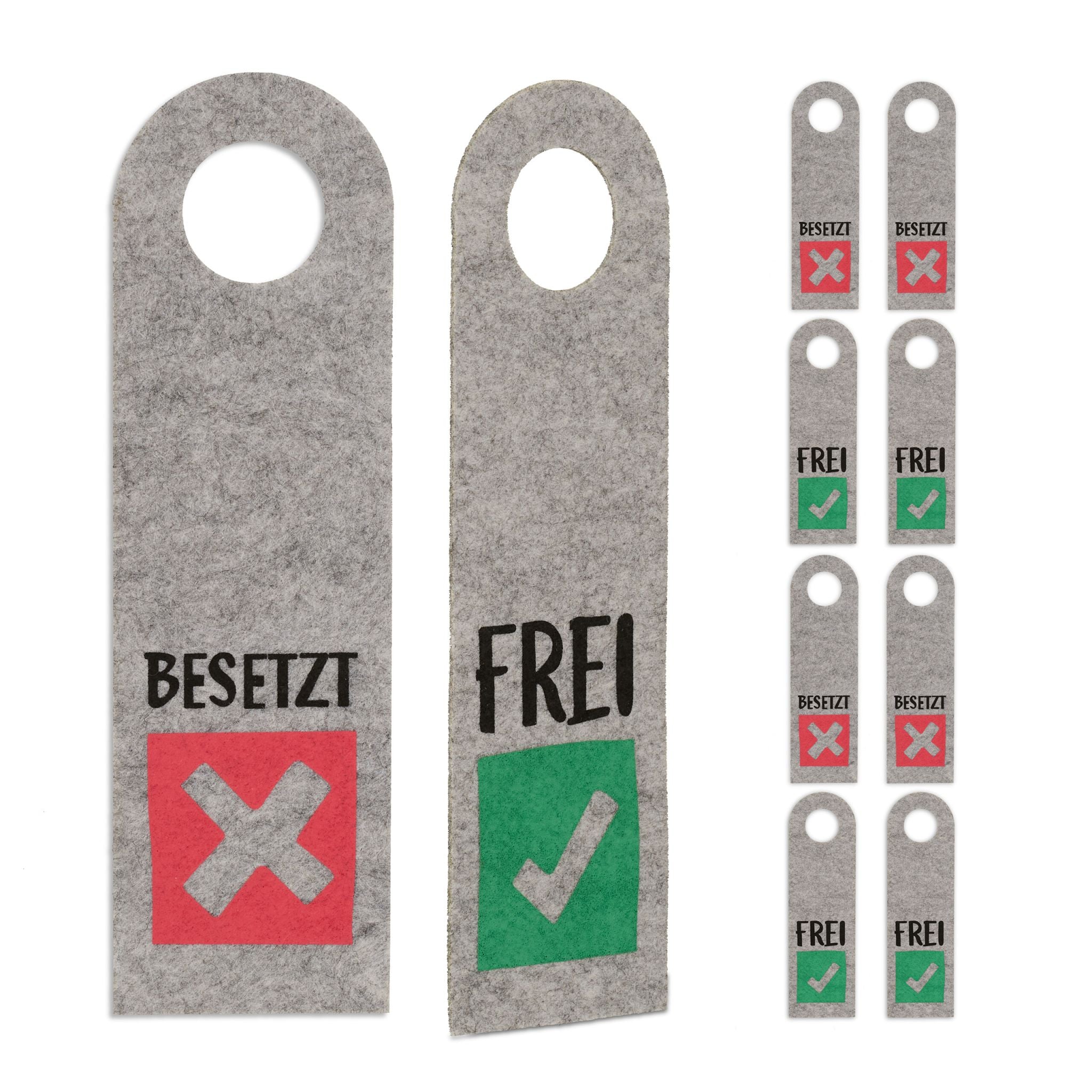 Türschild Besetzt Frei 10er-Set Grün-Rot-Grau von Relaxdays
