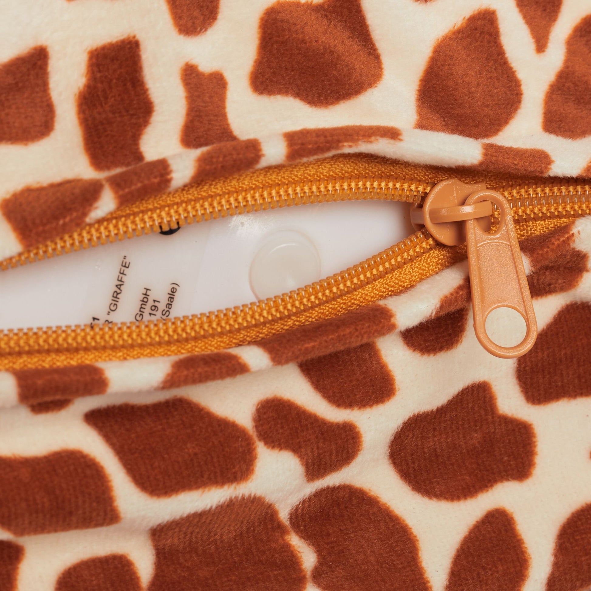 Hüpftier Giraffe mit Bezug Creme-Hellbraun-Orange von Relaxdays