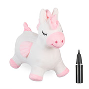 Hüpftier Einhorn mit Bezug Weiss-Rosa von Relaxdays
