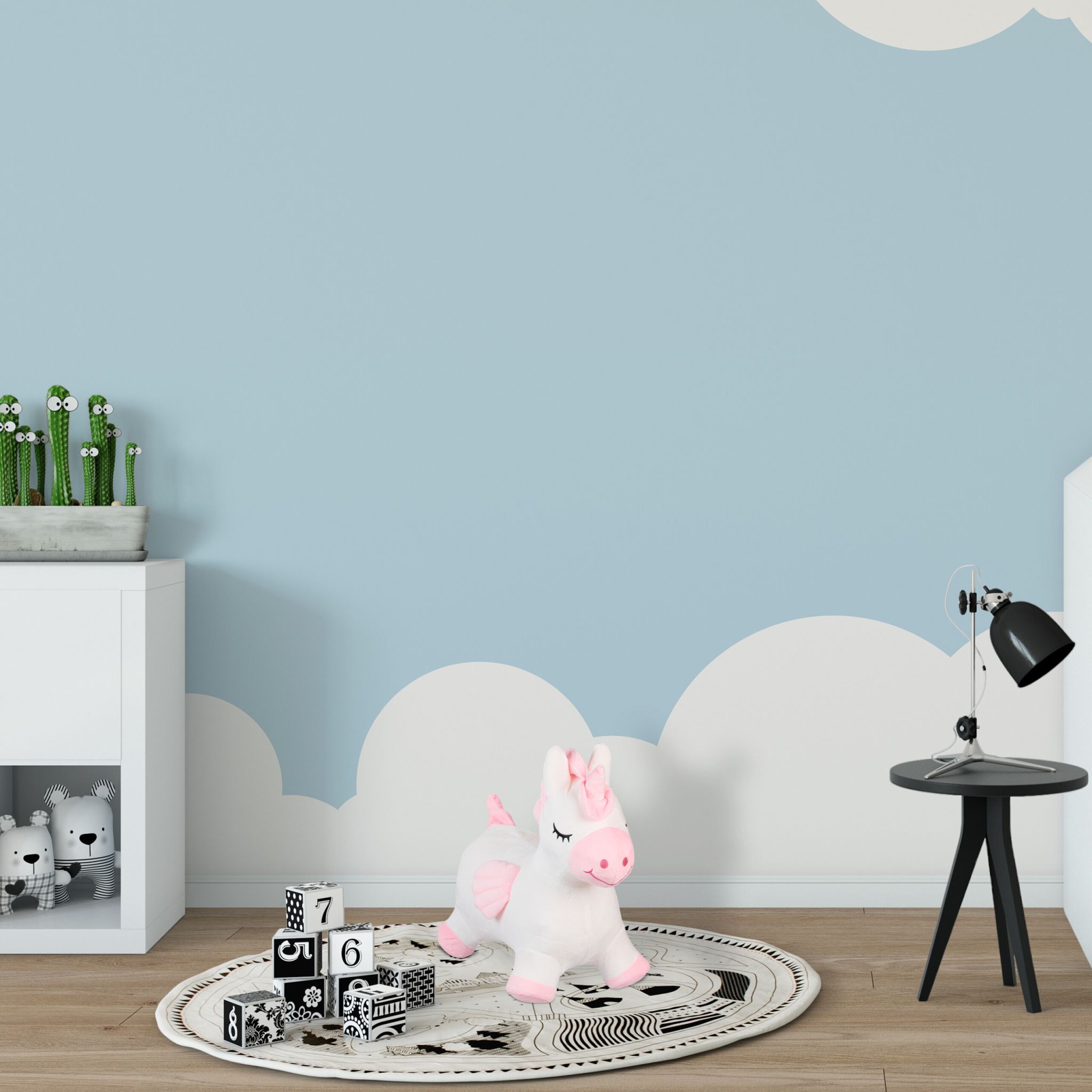 Hüpftier Einhorn mit Bezug Weiss-Rosa von Relaxdays