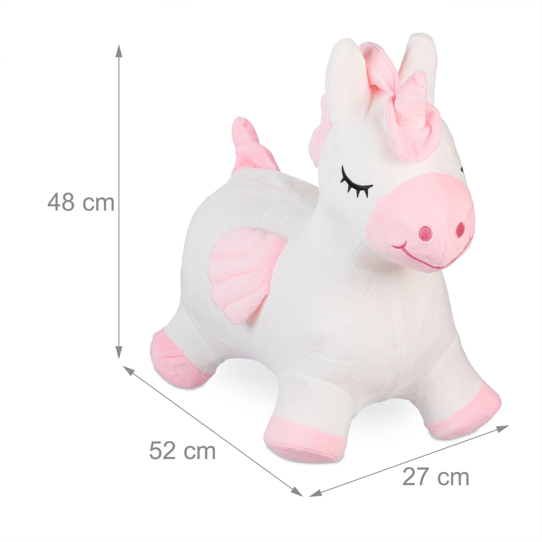 Hüpftier Einhorn mit Bezug Weiss-Rosa von Relaxdays