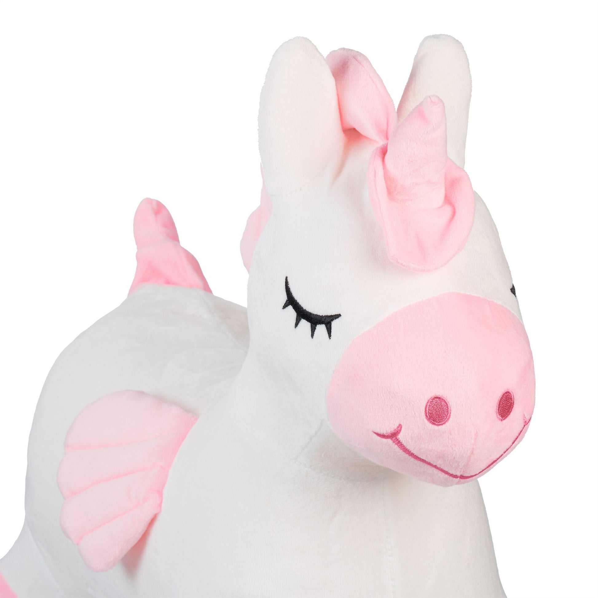 Hüpftier Einhorn mit Bezug Weiss-Rosa von Relaxdays