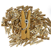 Mini Holzklammern 400er-Set Gold von Relaxdays