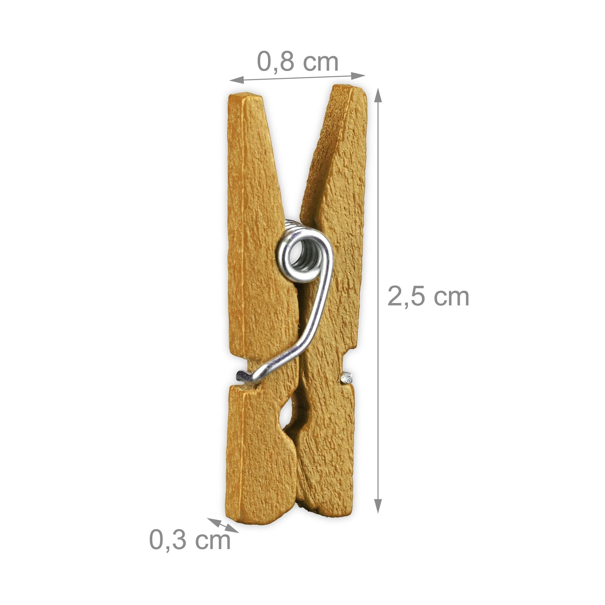 Mini Holzklammern 400er-Set Gold von Relaxdays