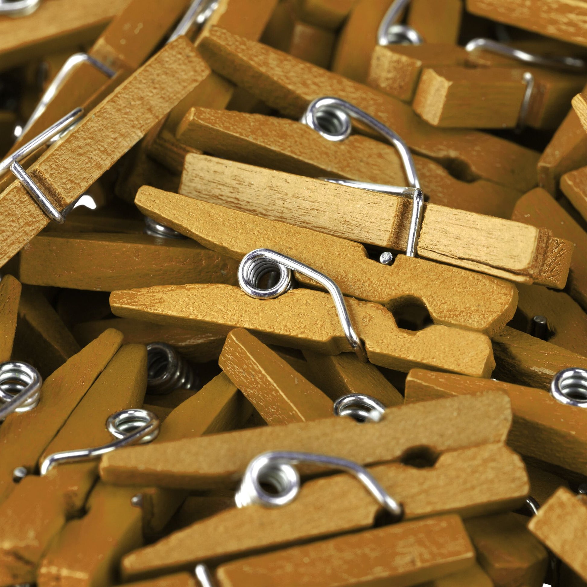 Mini Holzklammern 400er-Set Gold von Relaxdays