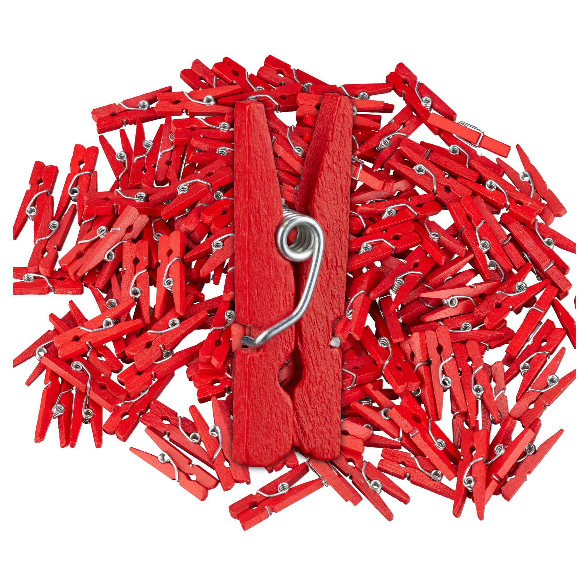 Mini Holzklammern 400er-Set Rot von Relaxdays