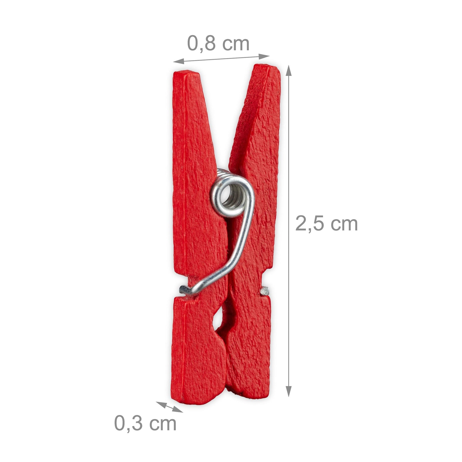 Mini Holzklammern 400er-Set Rot von Relaxdays