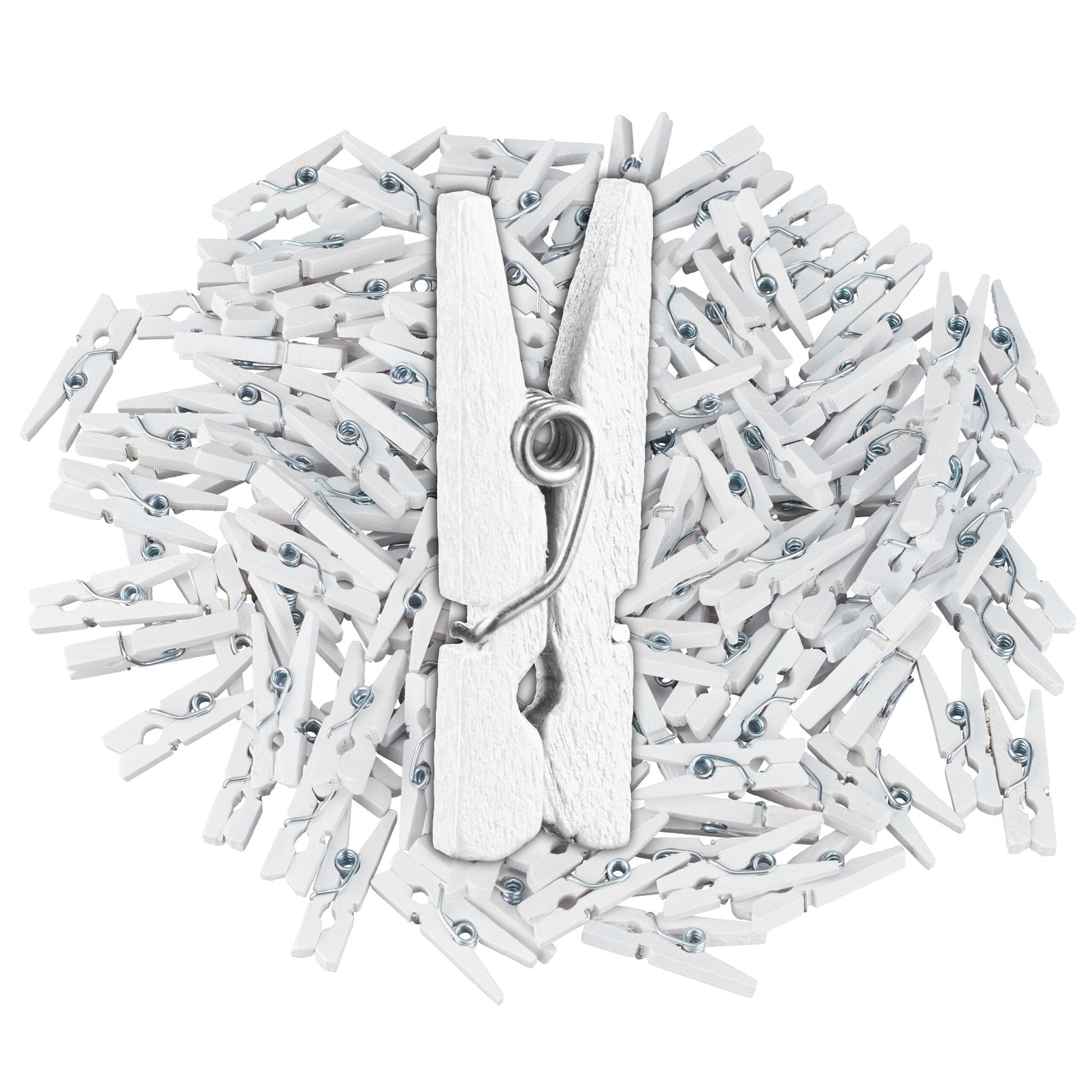 Mini Holzklammern 400er-Set Weiss von Relaxdays