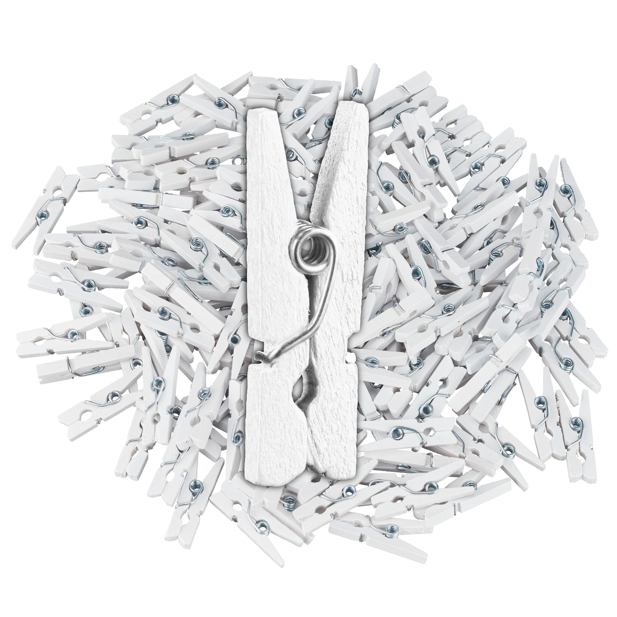 Mini Holzklammern 400er-Set Weiss von Relaxdays
