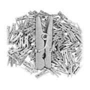 Mini Holzklammern 400er-Set Silber von Relaxdays