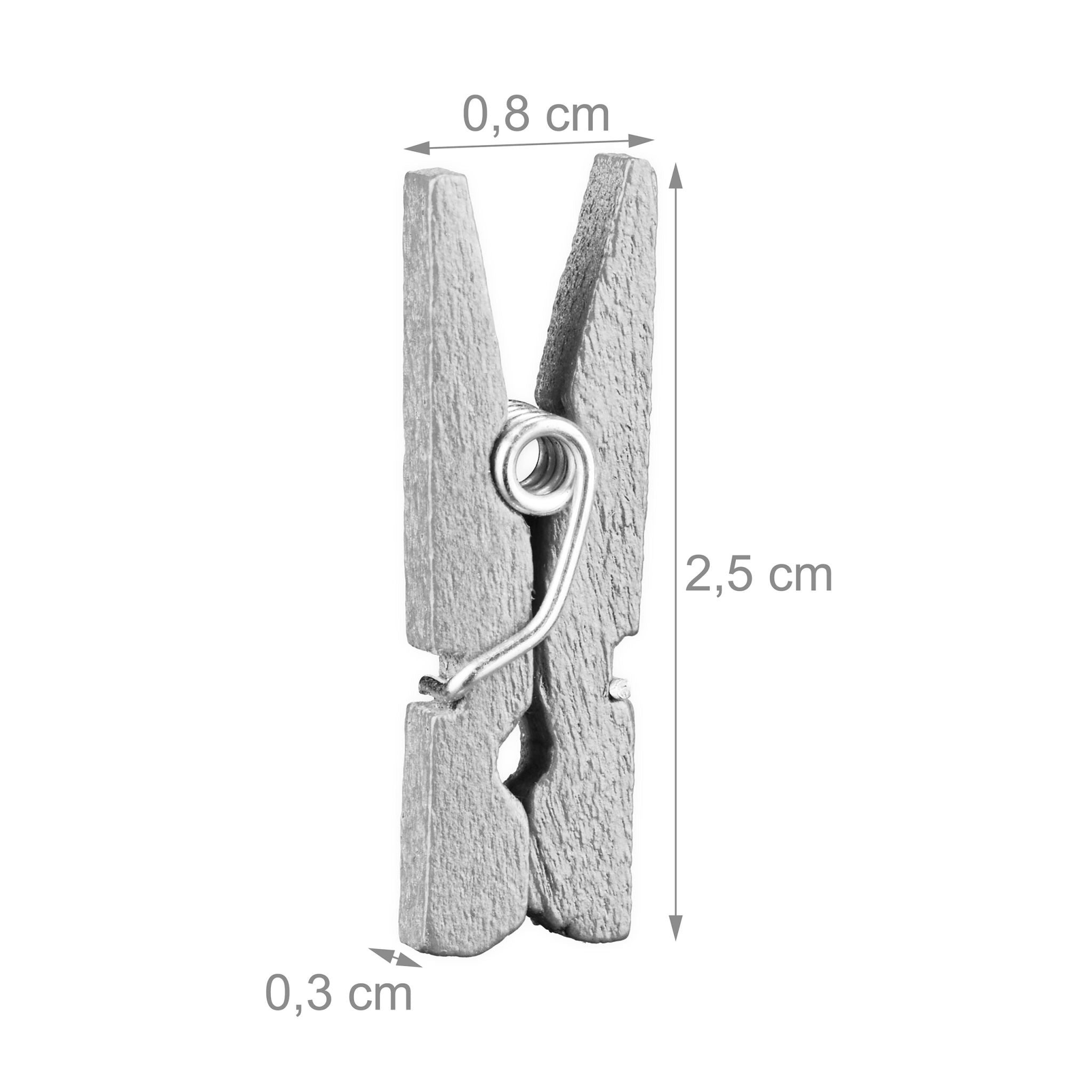 Mini Holzklammern 400er-Set Silber von Relaxdays