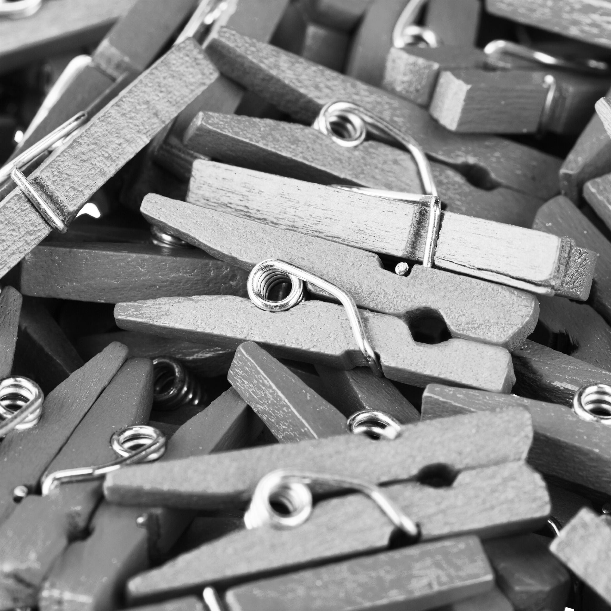 Mini Holzklammern 400er-Set Silber von Relaxdays
