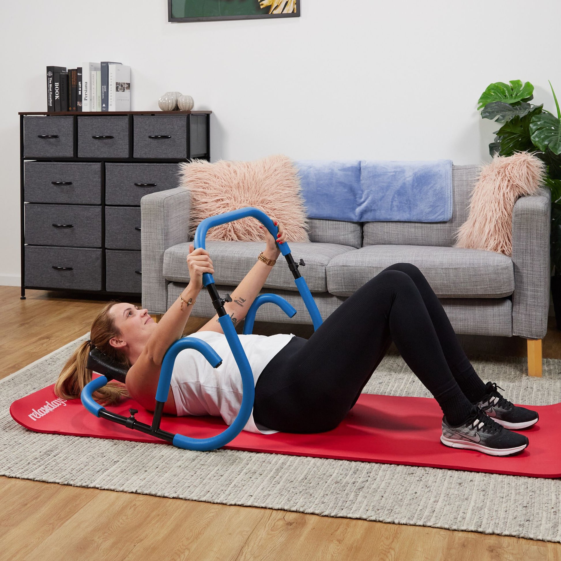 Bauchtrainer AB Roller Blau Blau-Schwarz von Relaxdays