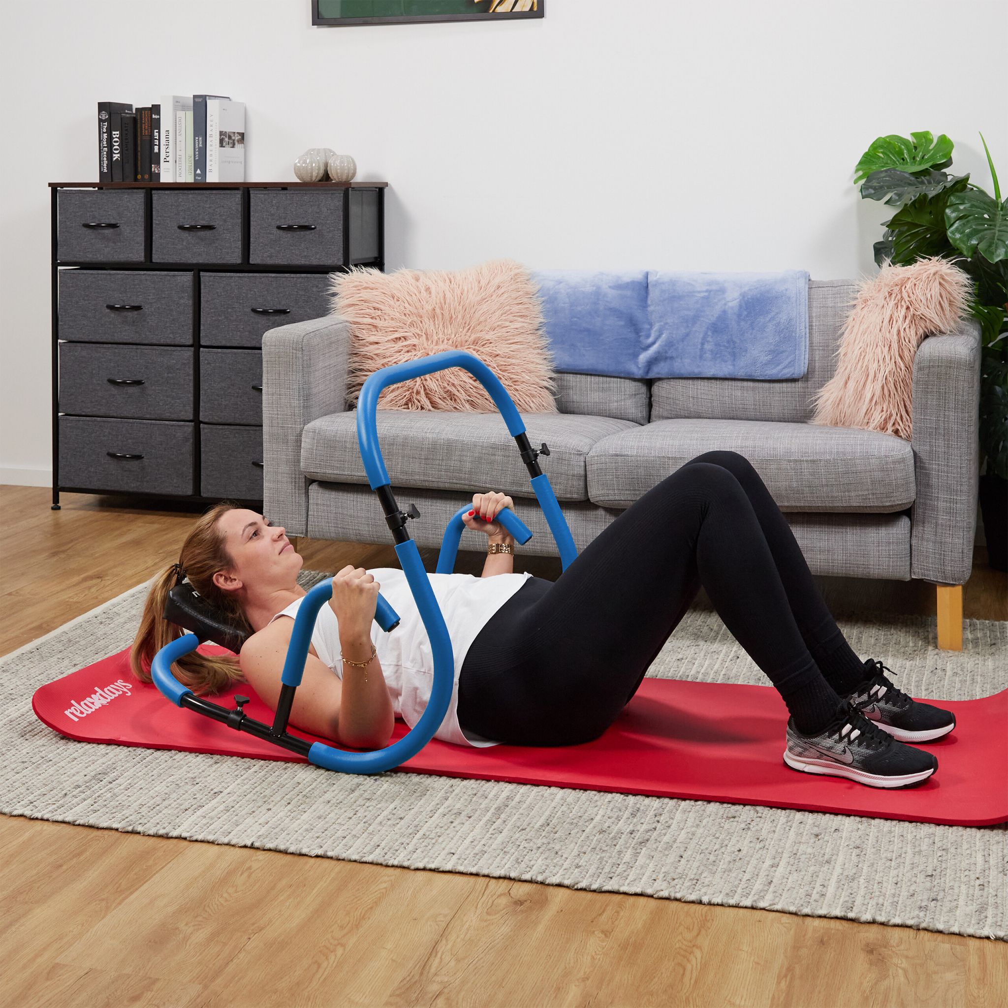 Bauchtrainer AB Roller Blau Blau-Schwarz von Relaxdays