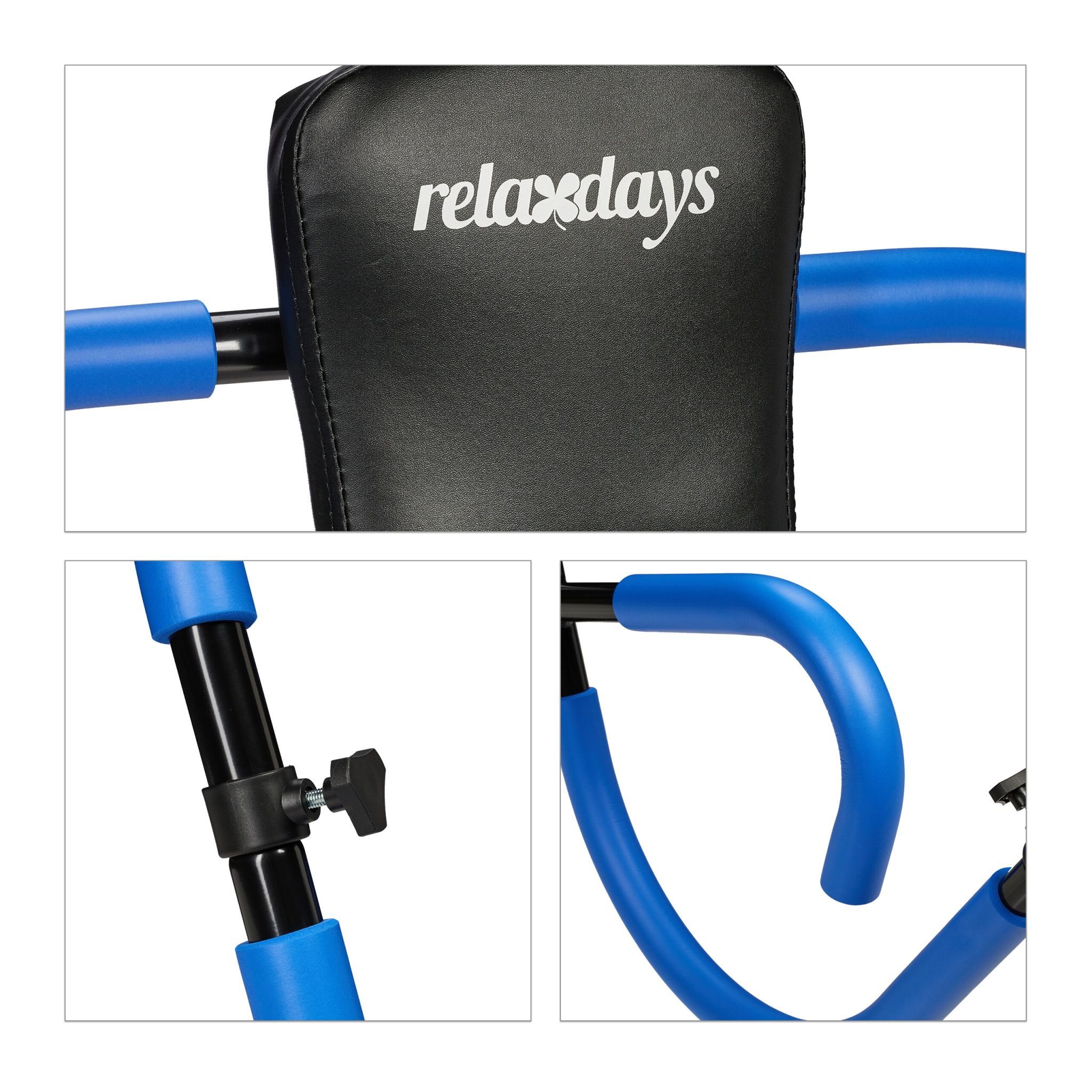 Bauchtrainer AB Roller Blau Blau-Schwarz von Relaxdays