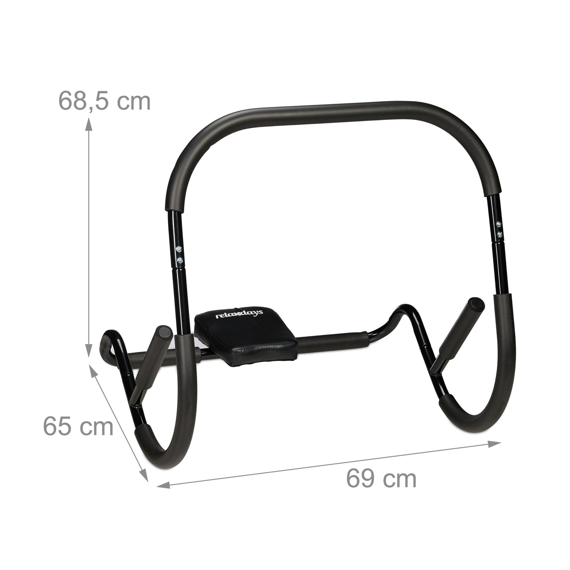 Bauchtrainer AB Roller Schwarz Schwarz von Relaxdays