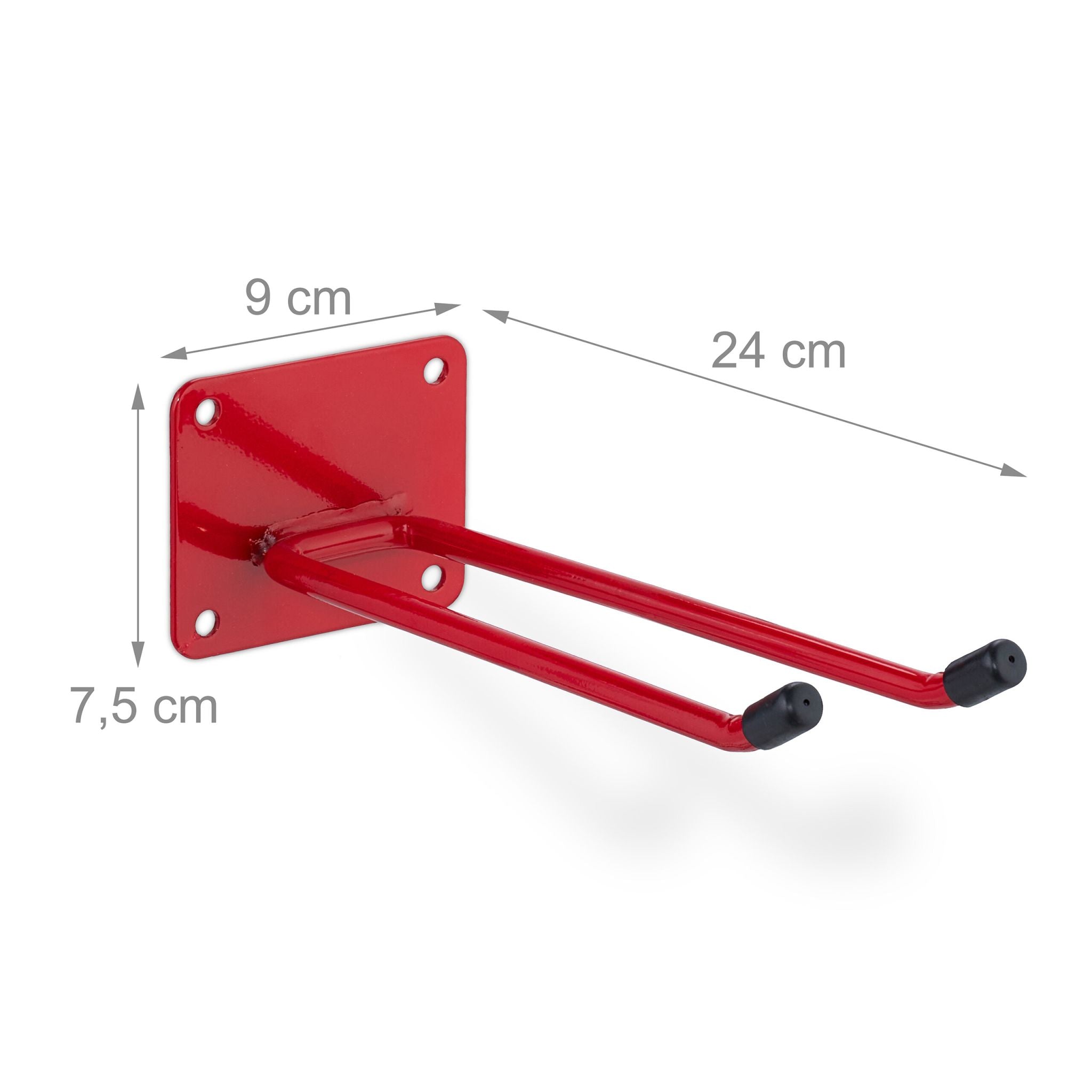 Gerätehalter Stahl Rot-Schwarz von Relaxdays