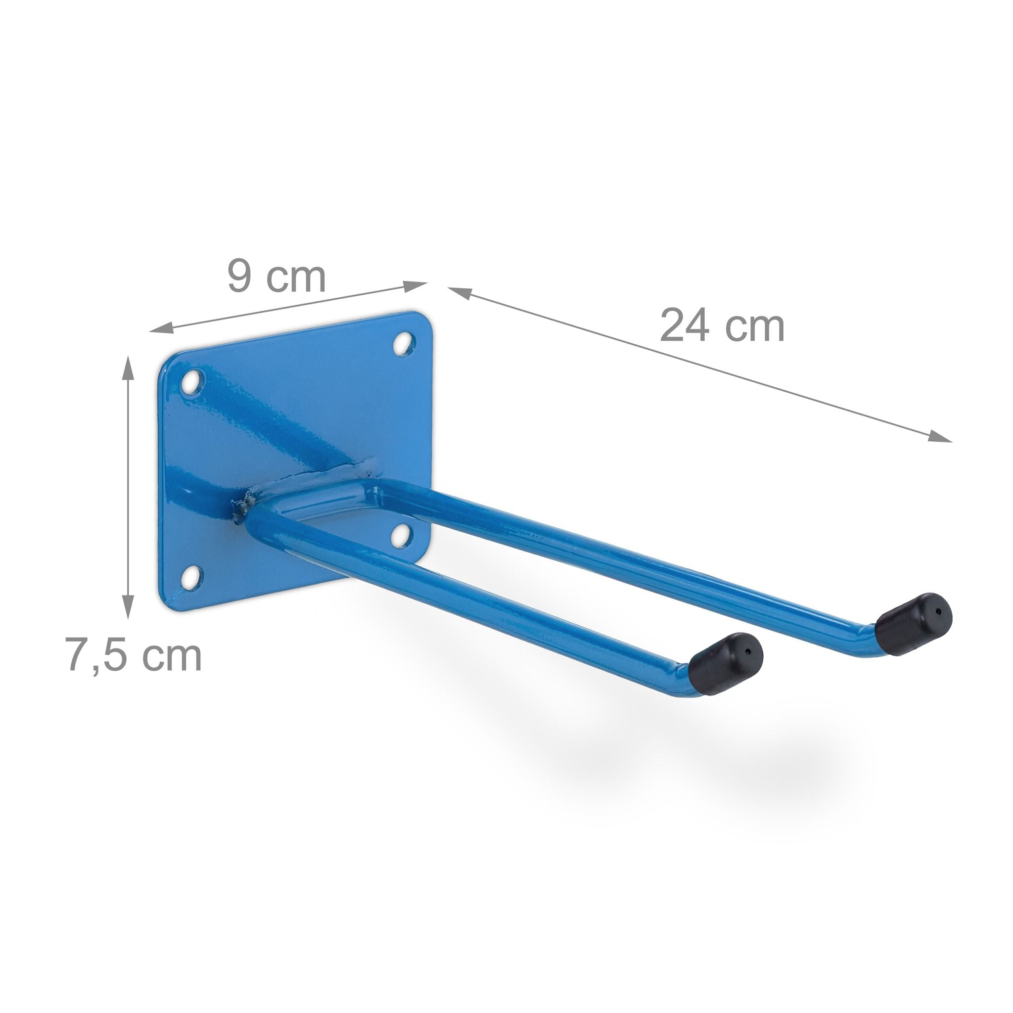 Gerätehalter Stahl Blau-Schwarz von Relaxdays
