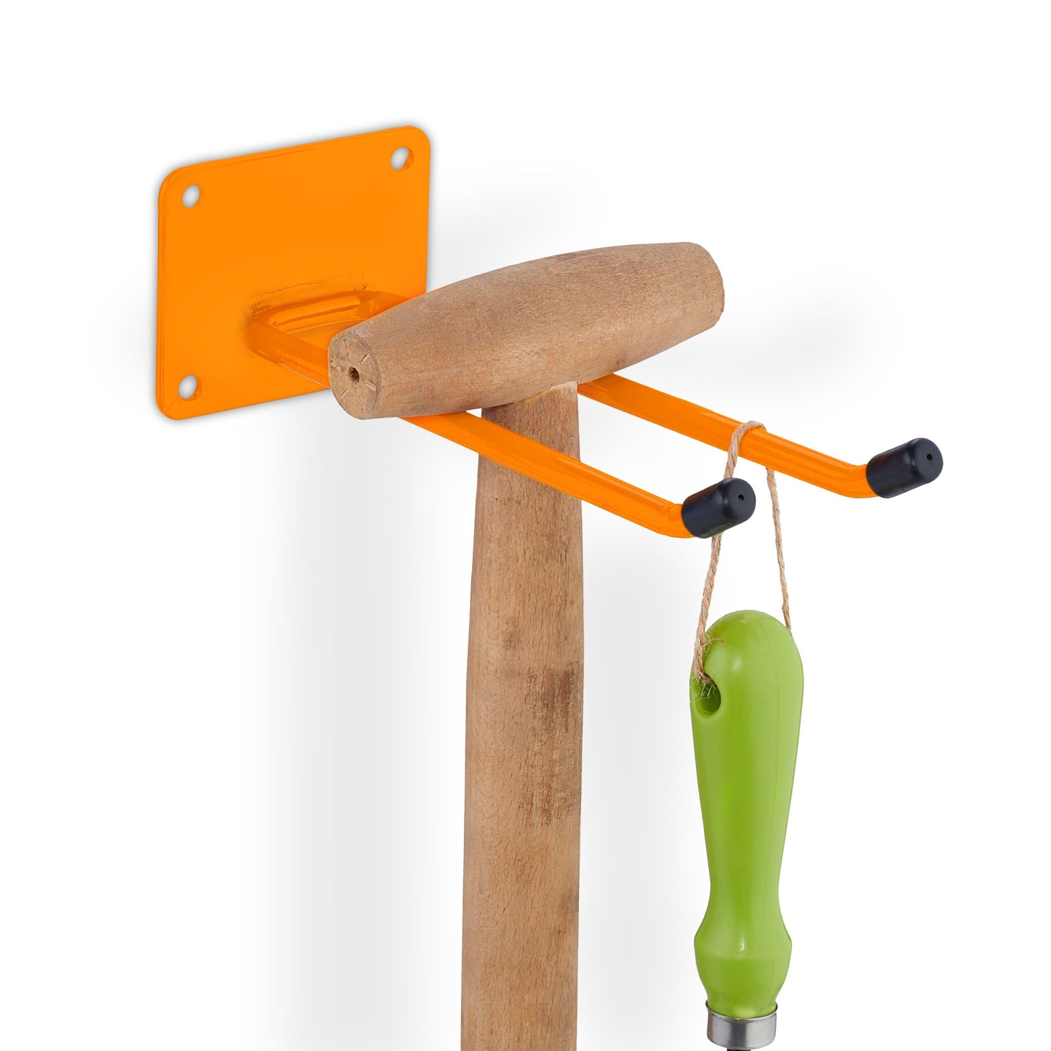 Belastbarer Wandhaken Stahl Orange-Schwarz von Relaxdays