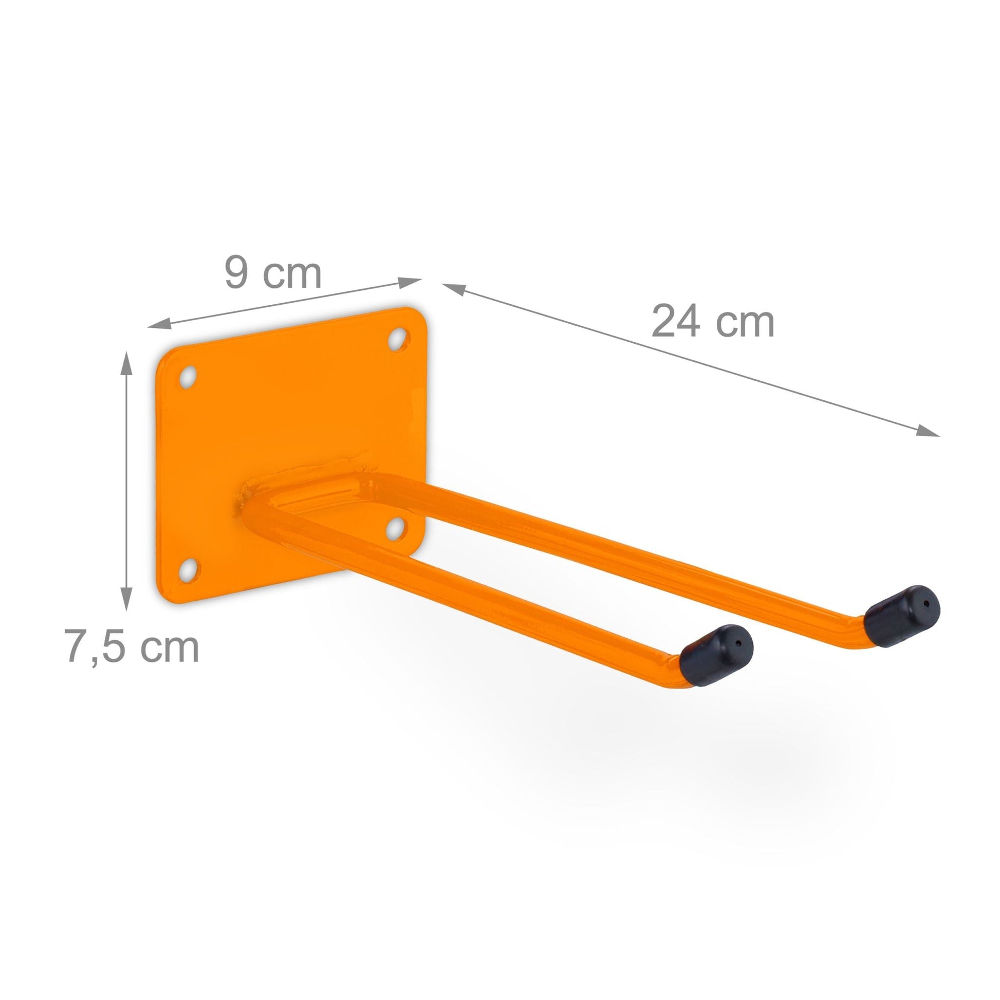 Belastbarer Wandhaken Stahl Orange-Schwarz von Relaxdays