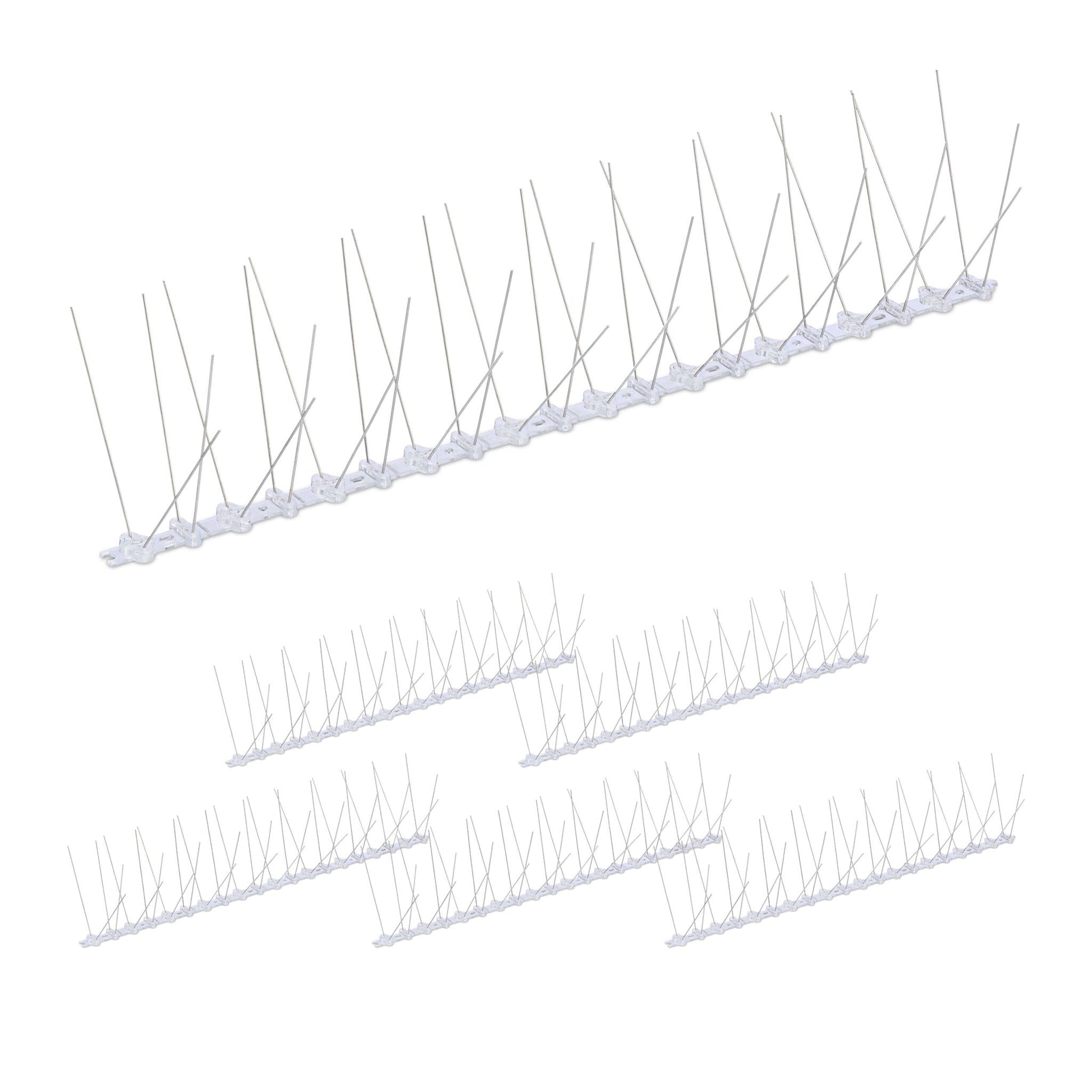 Vogelabwehr Spikes 6er-Set Silber-Transparent von Relaxdays