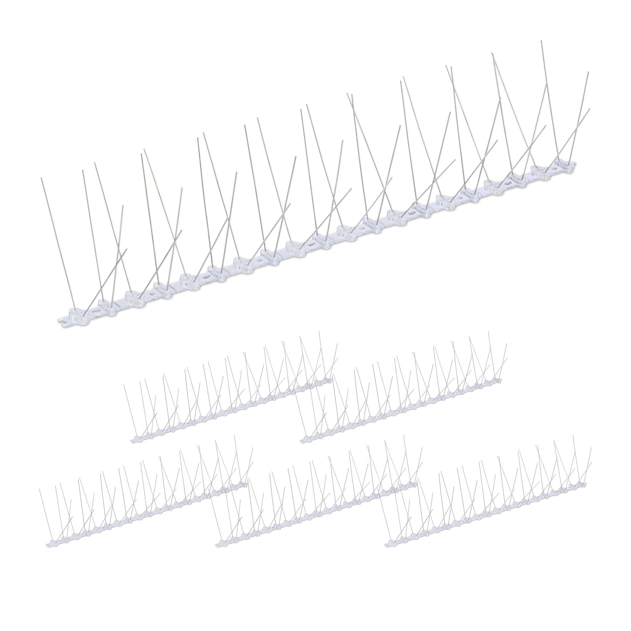 Vogelabwehr Spikes 6er-Set Silber-Transparent von Relaxdays
