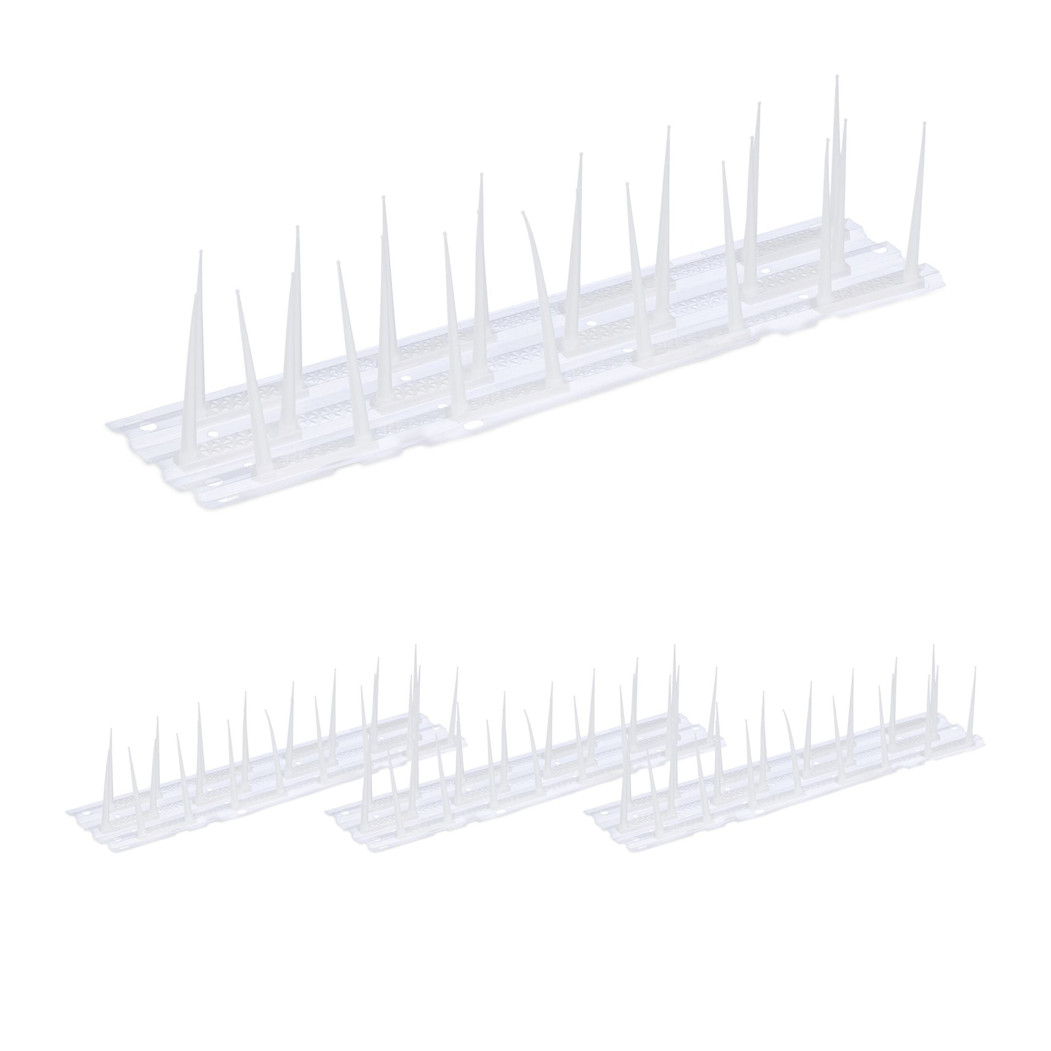 Vogelabwehr Spikes 4er-Set Weiss-Transparent von Relaxdays