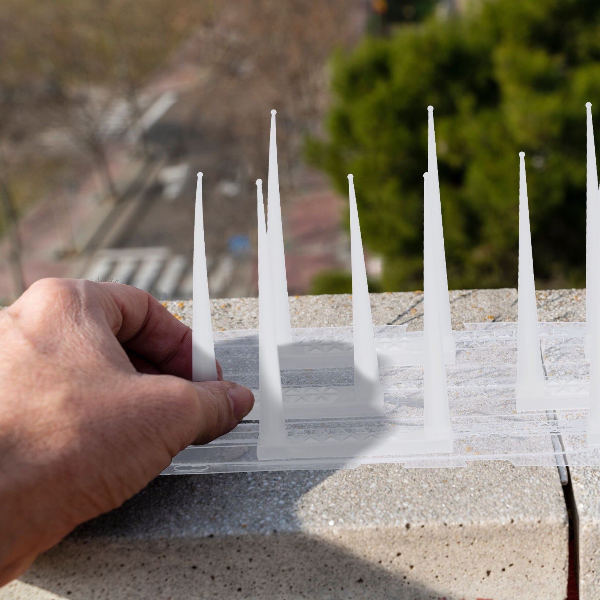 Vogelabwehr Spikes 4er-Set Weiss-Transparent von Relaxdays