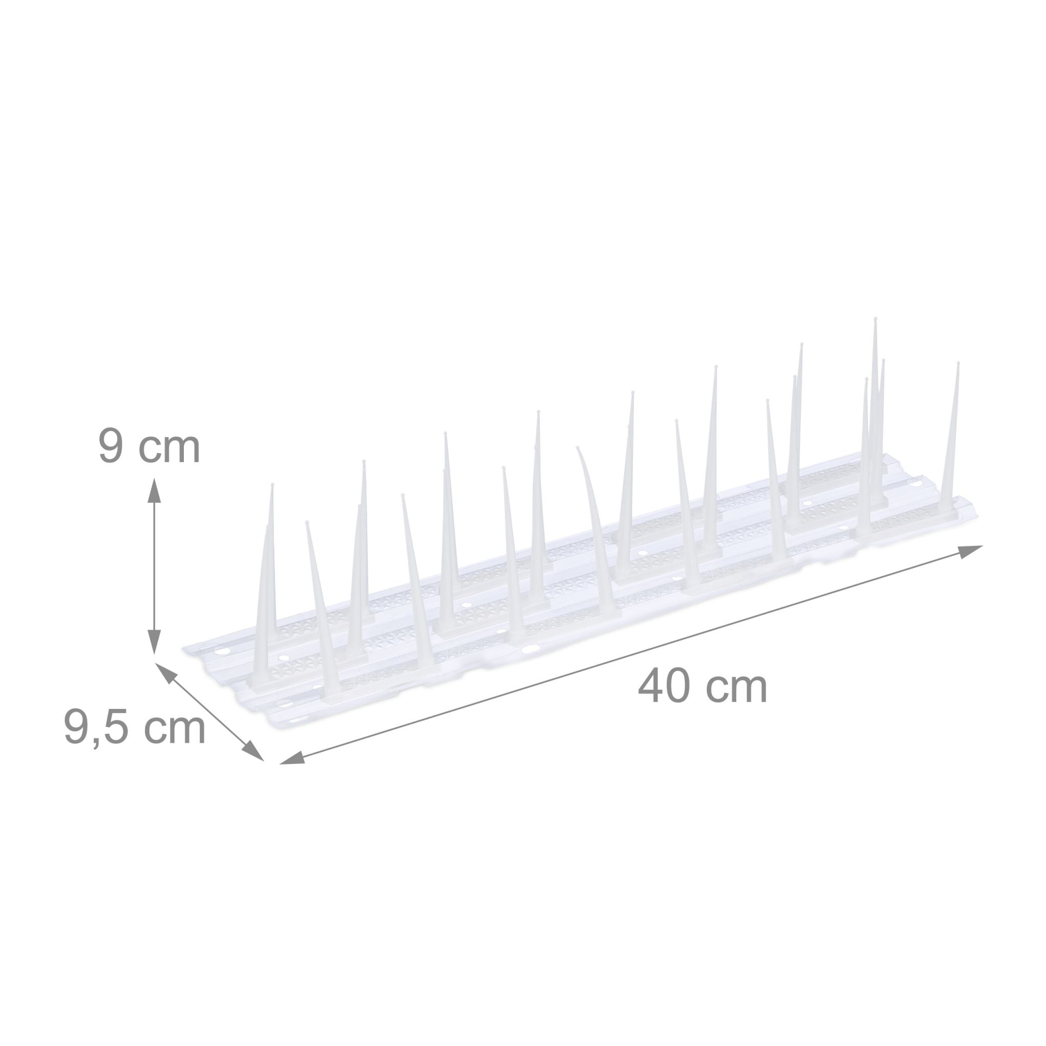 Vogelabwehr Spikes 4er-Set Weiss-Transparent von Relaxdays