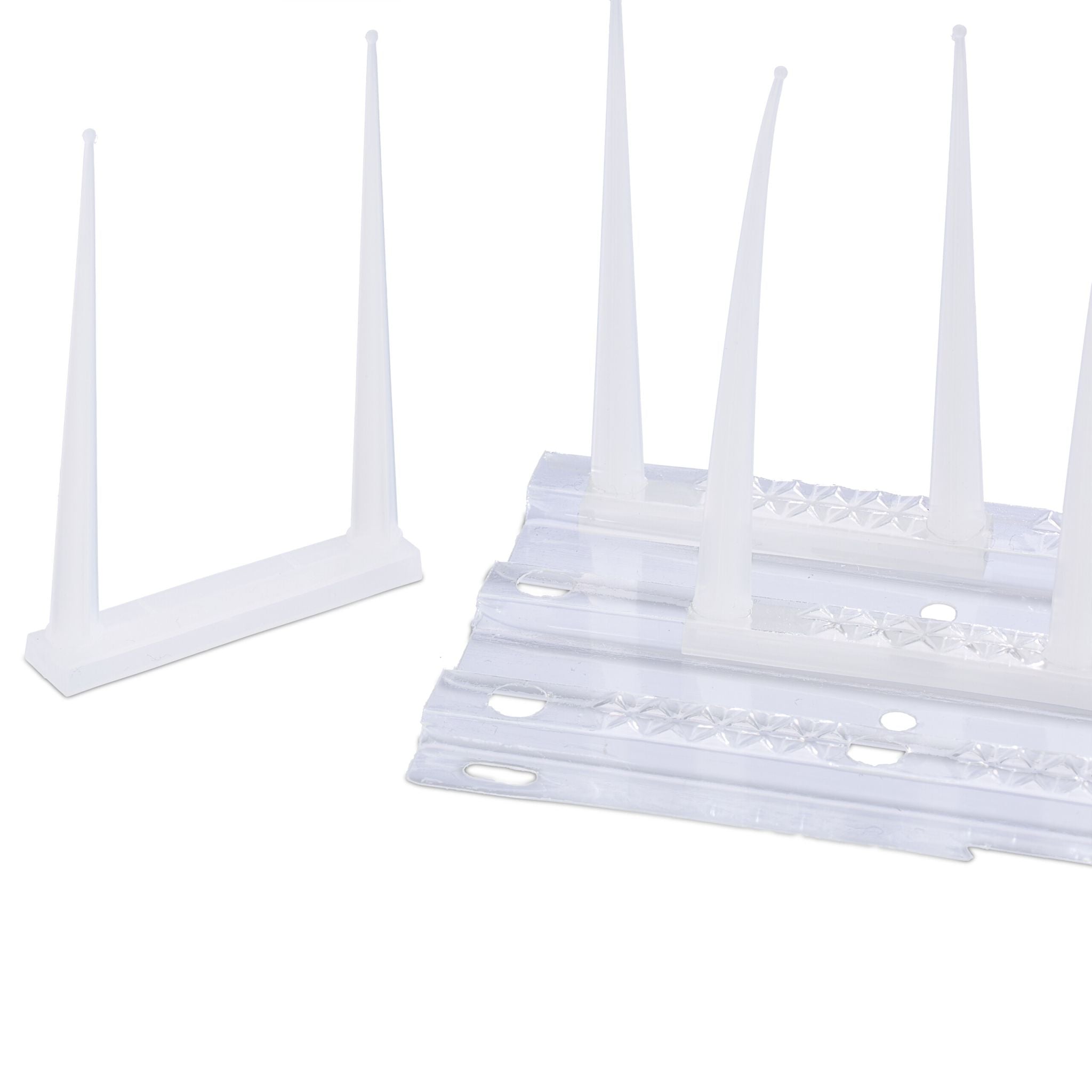 Vogelabwehr Spikes 4er-Set Weiss-Transparent von Relaxdays