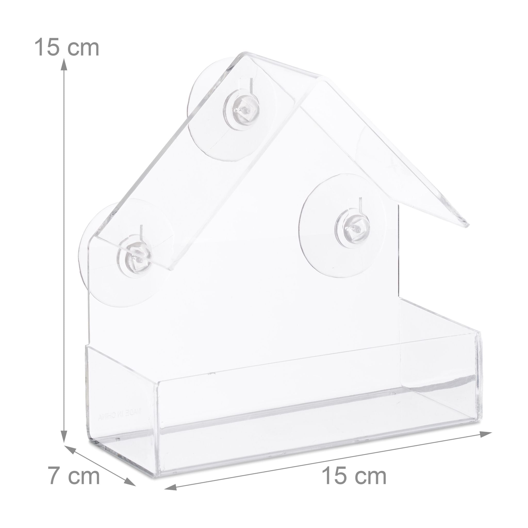 Fenster-Vogelfutterhaus 2er-Set Transparent von Relaxdays
