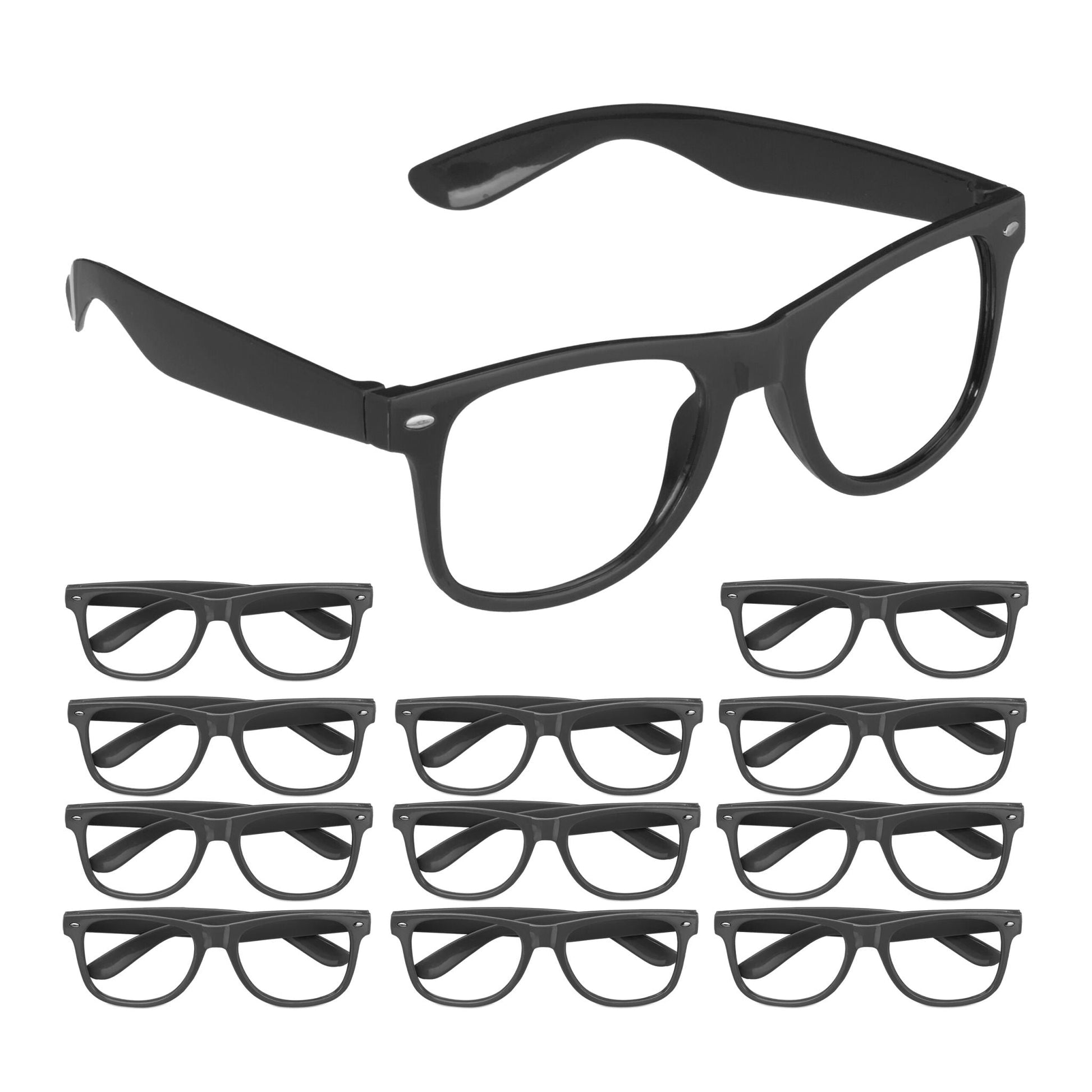 Partybrille 12er-Set Schwarz von Relaxdays