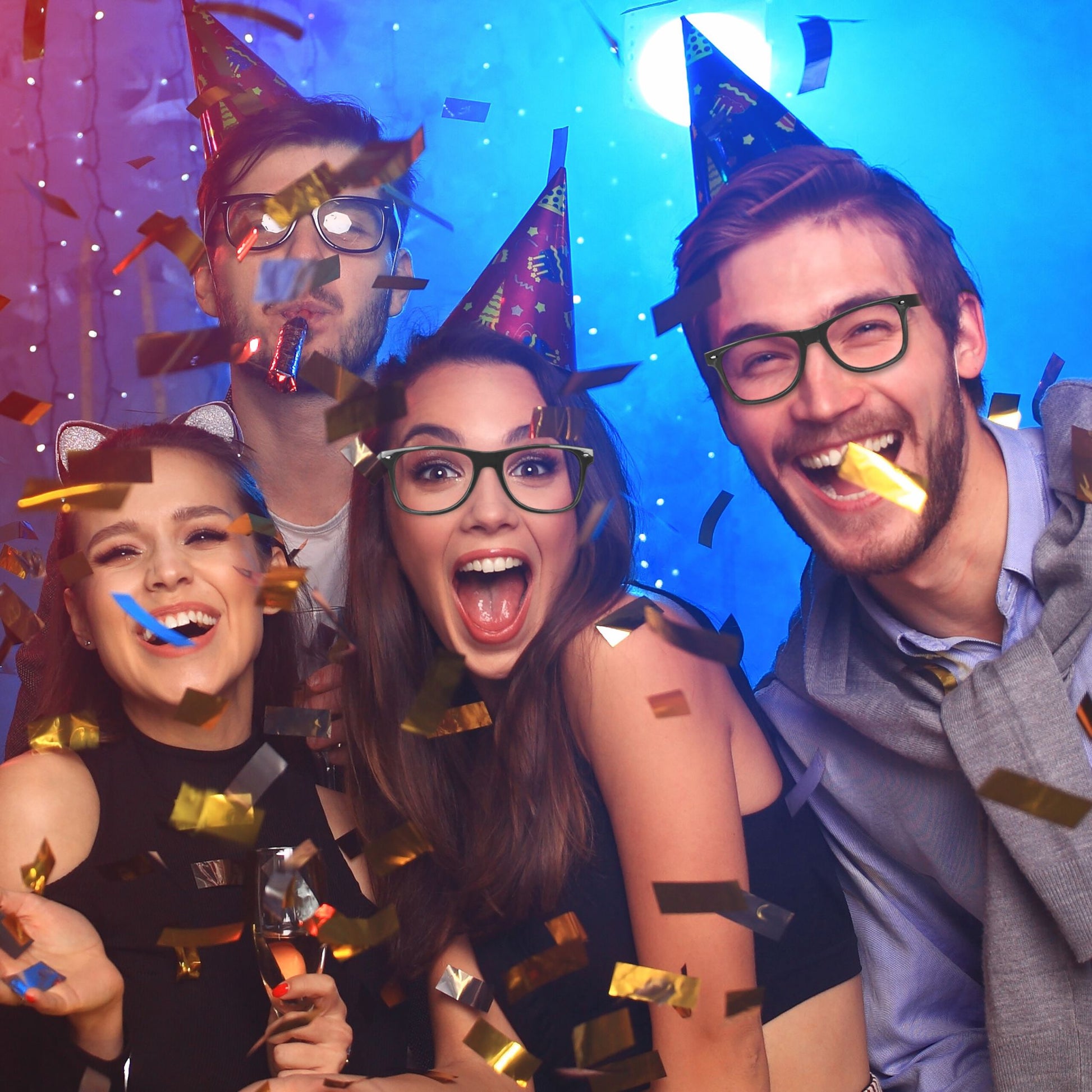 Partybrille 12er-Set Schwarz von Relaxdays