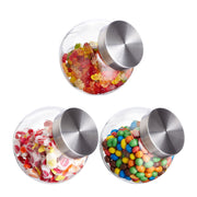 Bonbongläser 3er-Set 1,5L Silber-Transparent von Relaxdays
