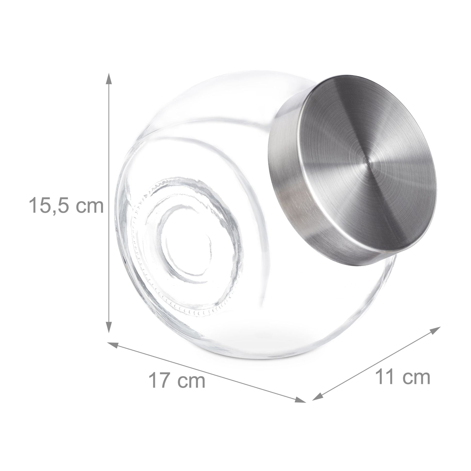 Bonbongläser 3er-Set 1,5L Silber-Transparent von Relaxdays