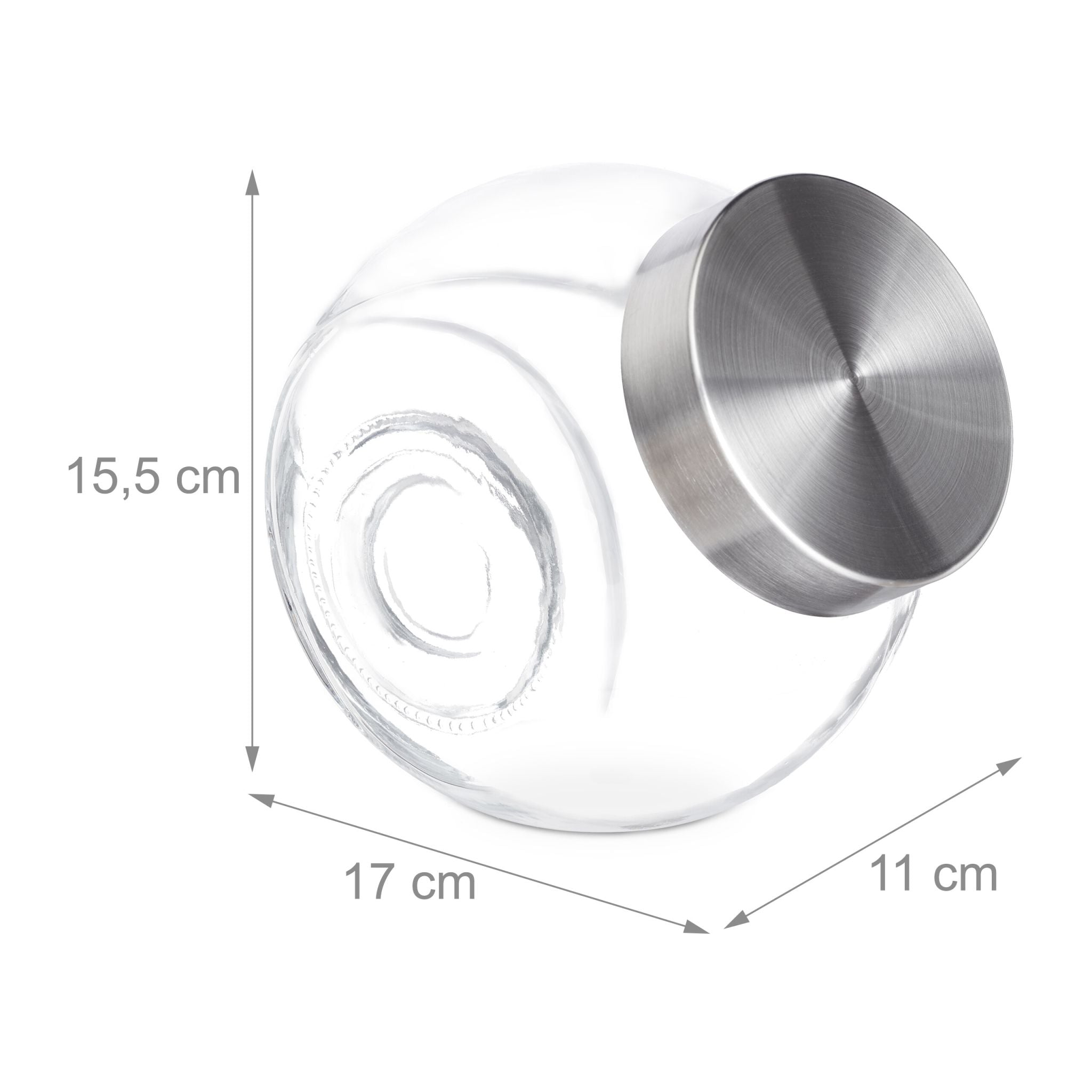 Bonbongläser 3er-Set 1,5L Silber-Transparent von Relaxdays