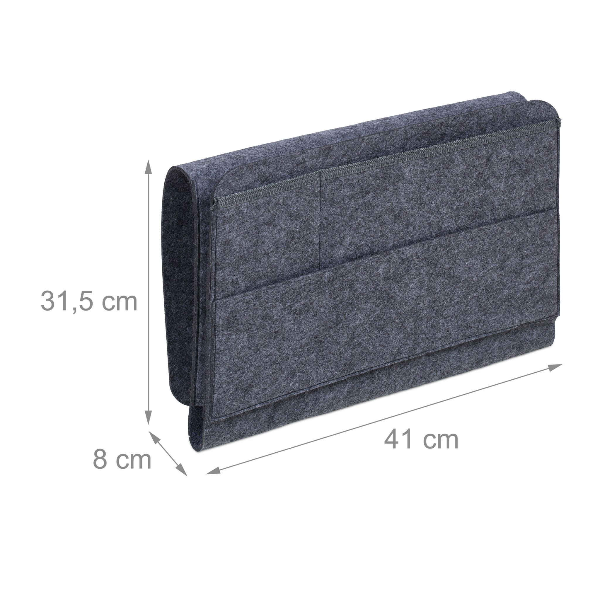 Betttasche mit 4 Fächern 2er-Set Anthrazit von Relaxdays