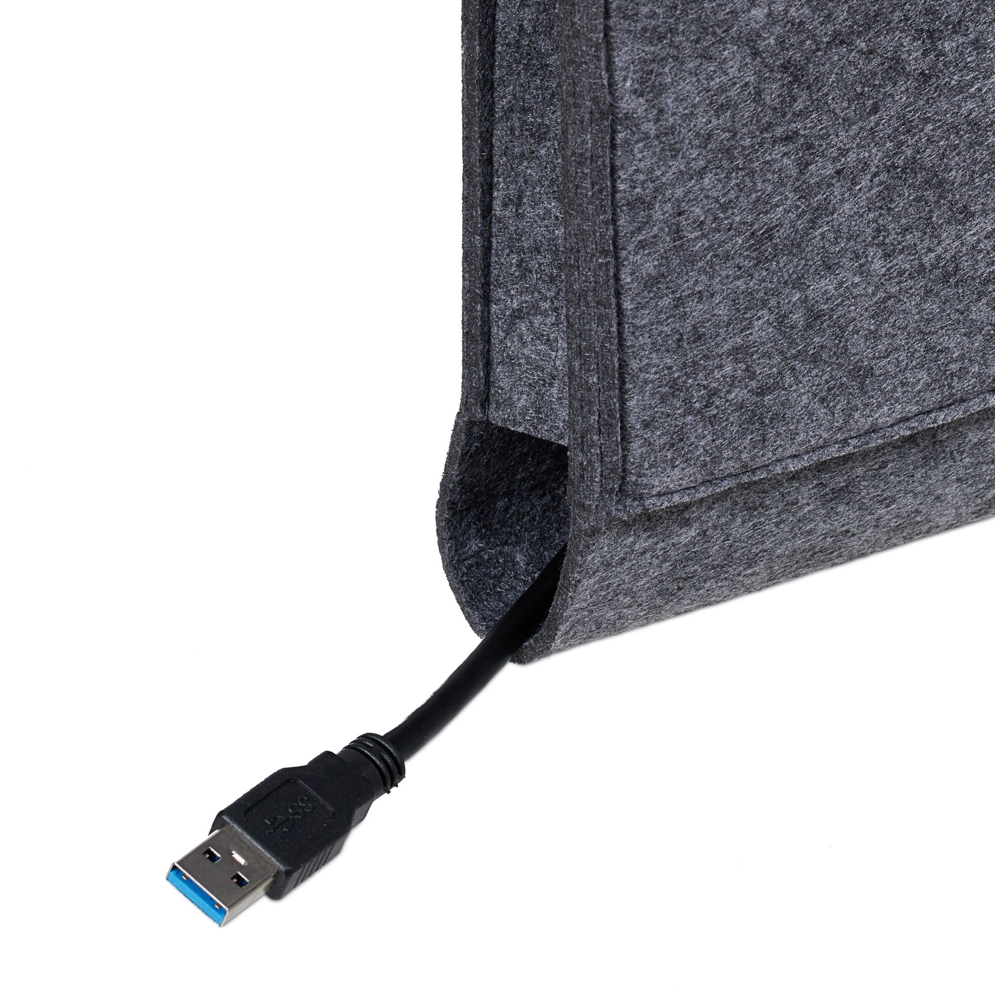 Betttasche mit 4 Fächern 2er-Set Anthrazit von Relaxdays