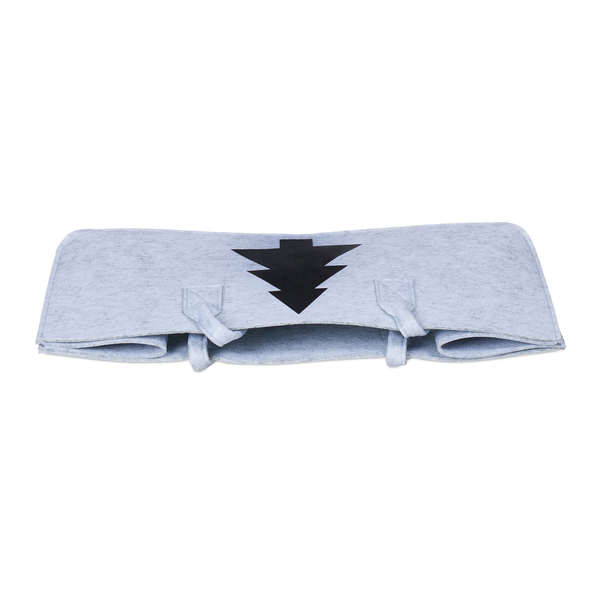 Kaminholztasche Filz mit Motiv Schwarz-Grau von Relaxdays