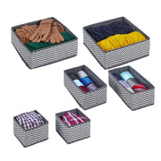 Schubladenorganiserset 6-tlg. Weiss-Grau von Relaxdays