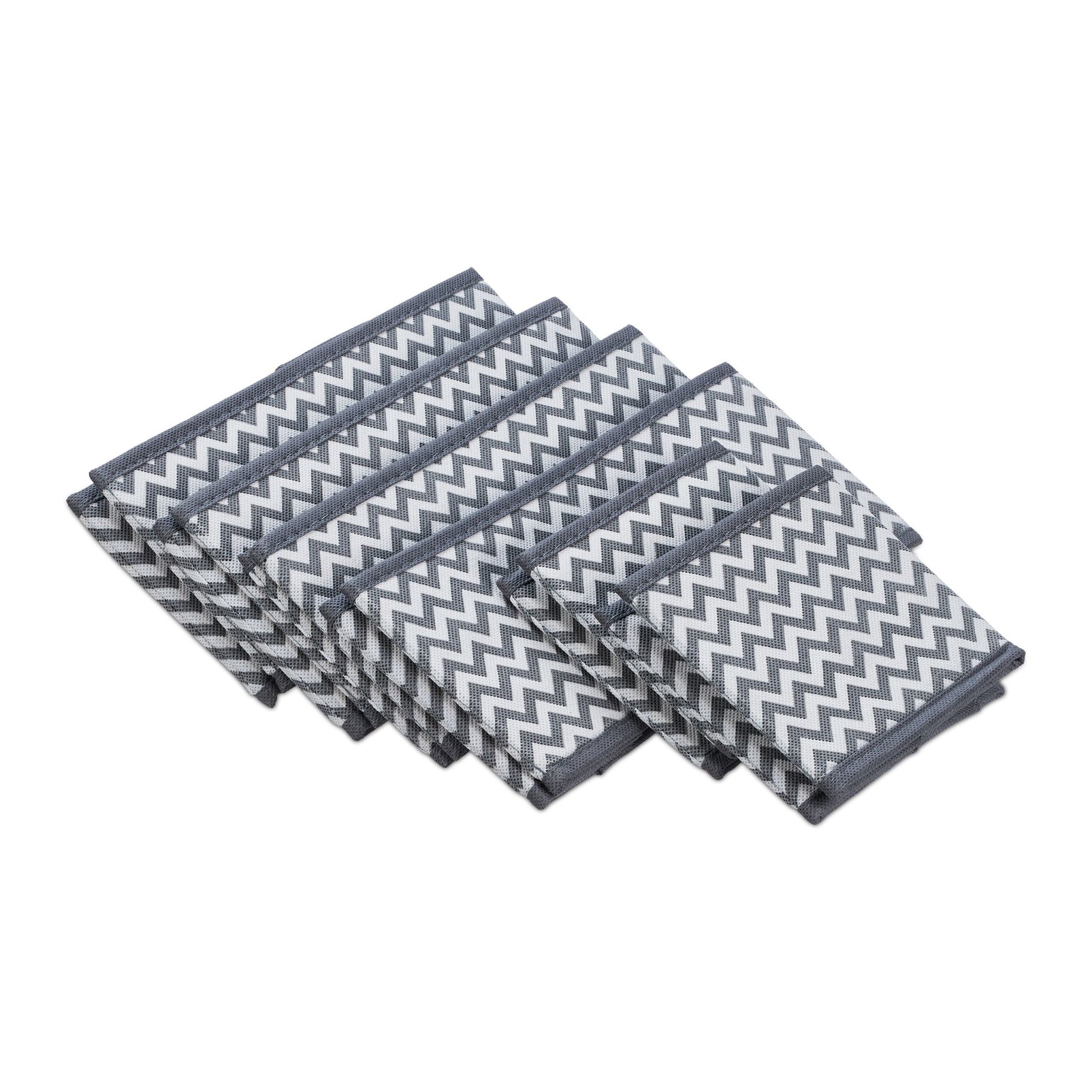 Schubladenorganiserset 6-tlg. Weiss-Grau von Relaxdays