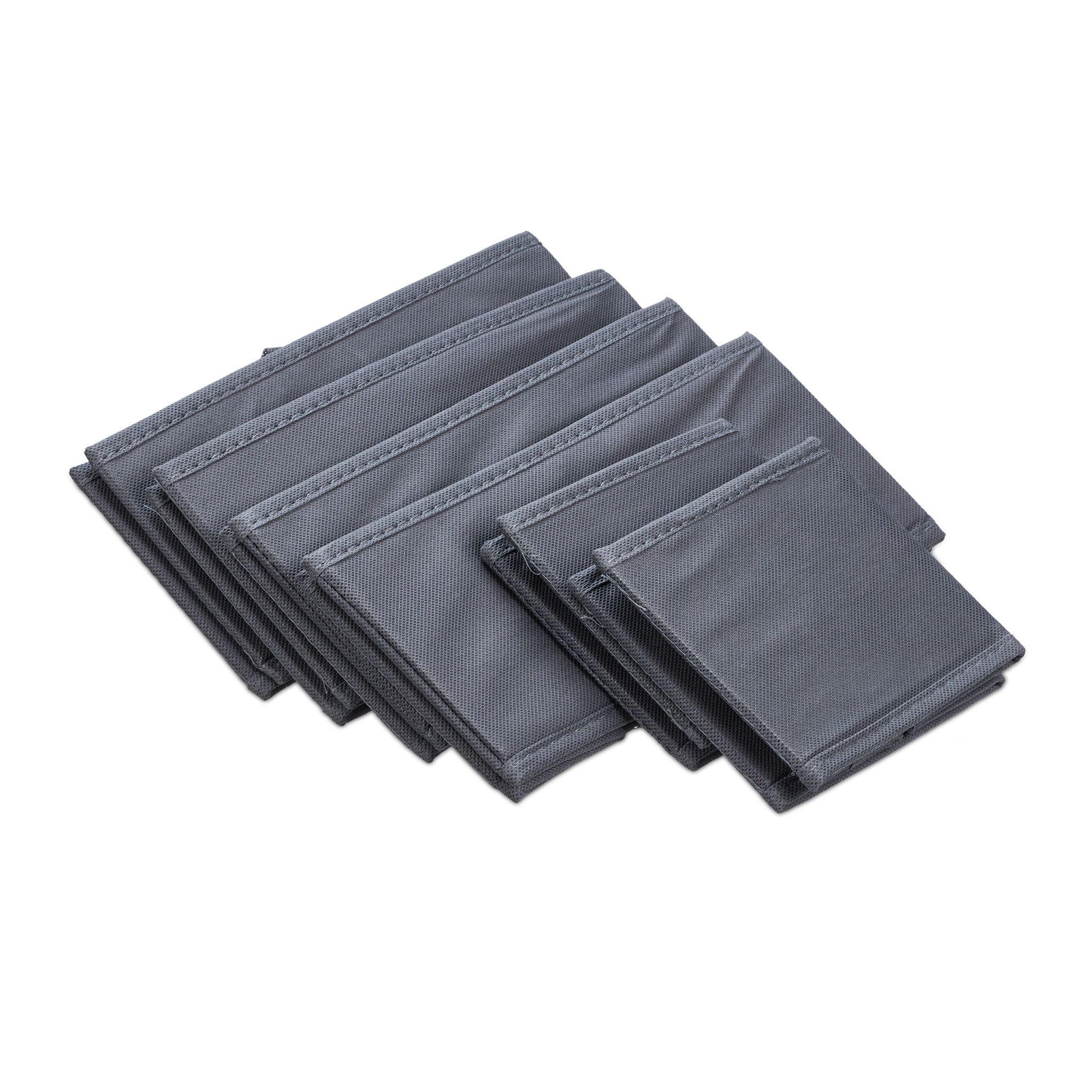 Schubladenorganiser 6er-Set Grau von Relaxdays