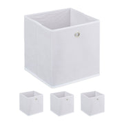 Aufbewahrungsbox 4er-Set Weiss-Silber von Relaxdays