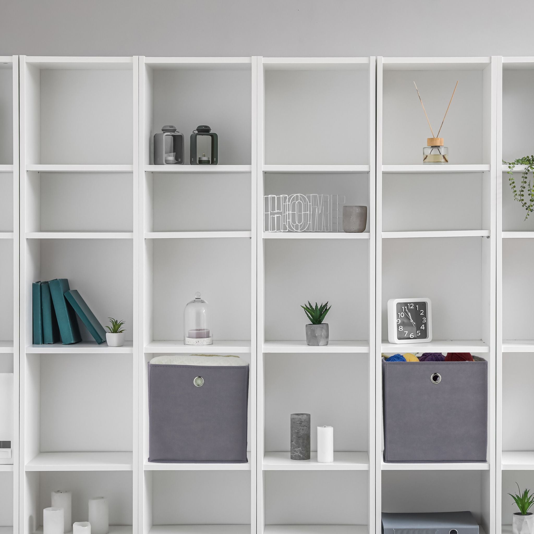 Aufbewahrungsbox 4er-Set Silber-Grau von Relaxdays