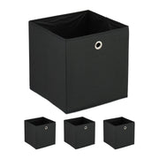 Aufbewahrungsbox 4er-Set Schwarz-Silber von Relaxdays