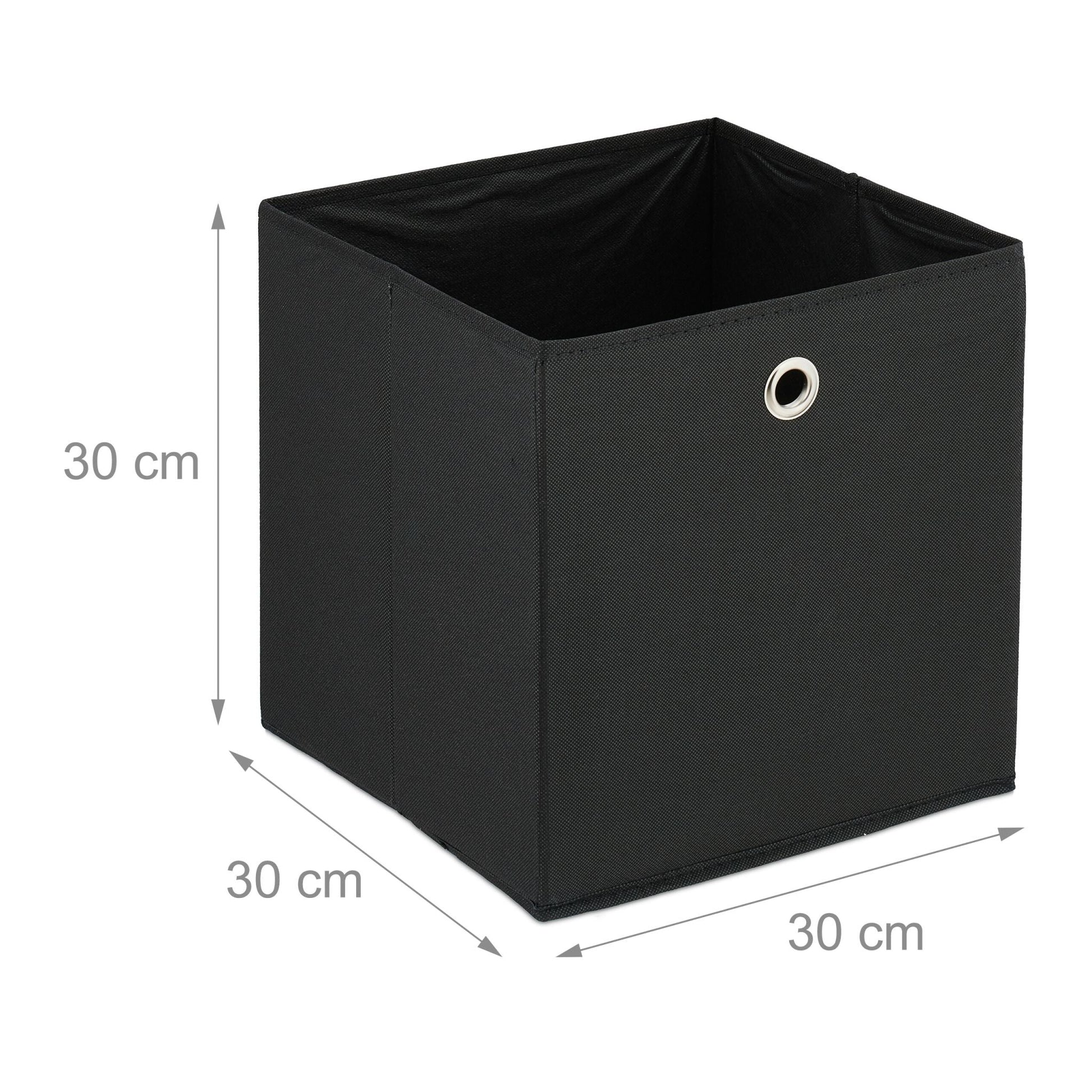 Aufbewahrungsbox 4er-Set Schwarz-Silber von Relaxdays