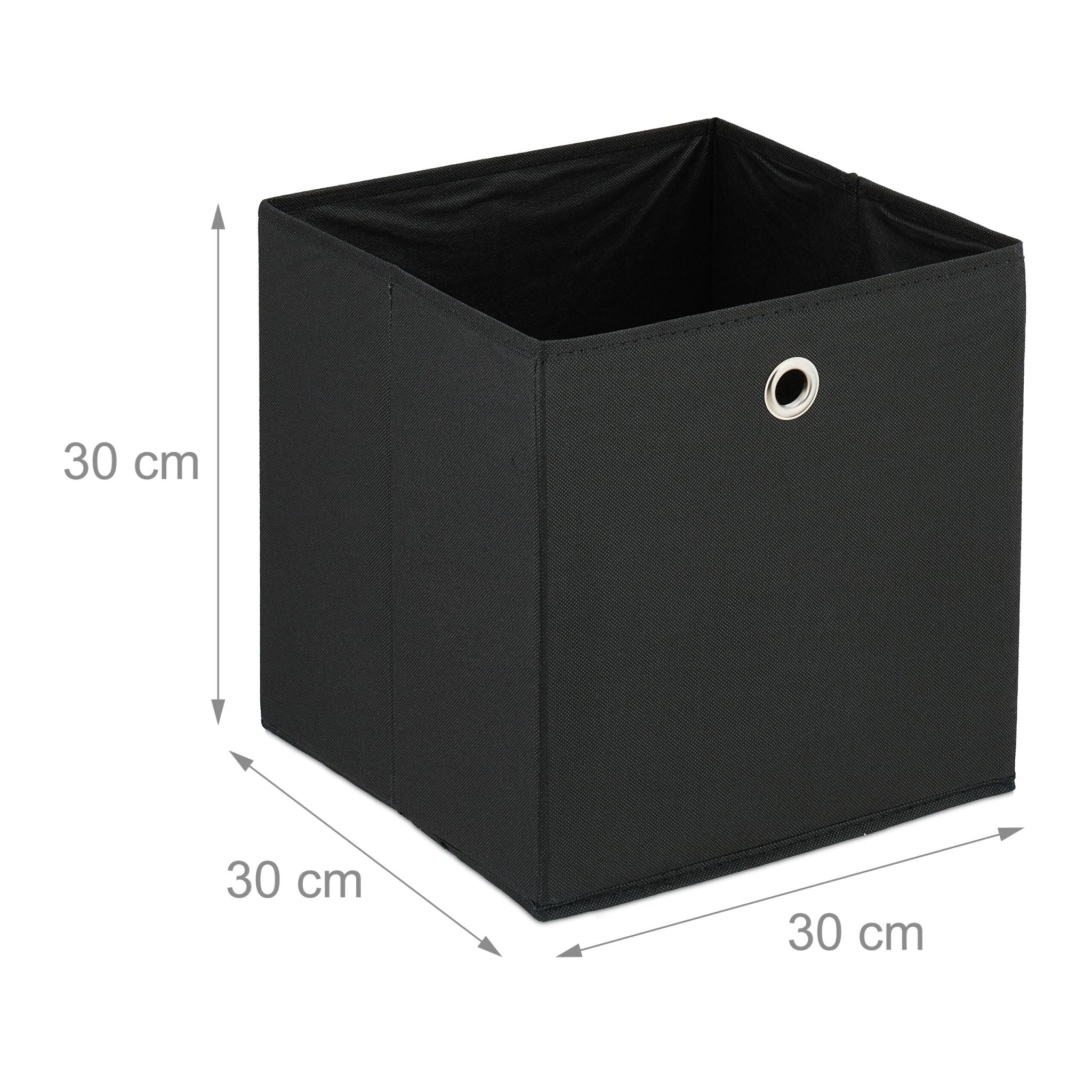 Aufbewahrungsbox 4er-Set Schwarz-Silber von Relaxdays