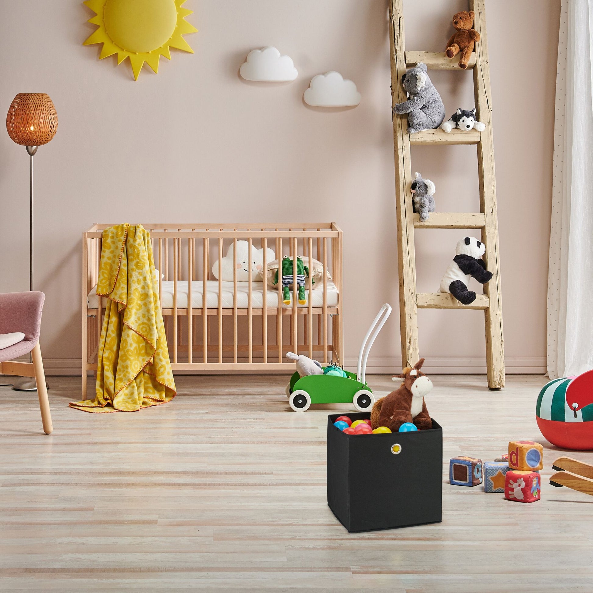 Aufbewahrungsbox 4er-Set Schwarz-Silber von Relaxdays