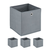Aufbewahrungsbox 4er-Set Silber-Grau von Relaxdays
